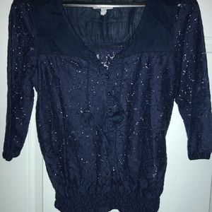 Navy lace shirt